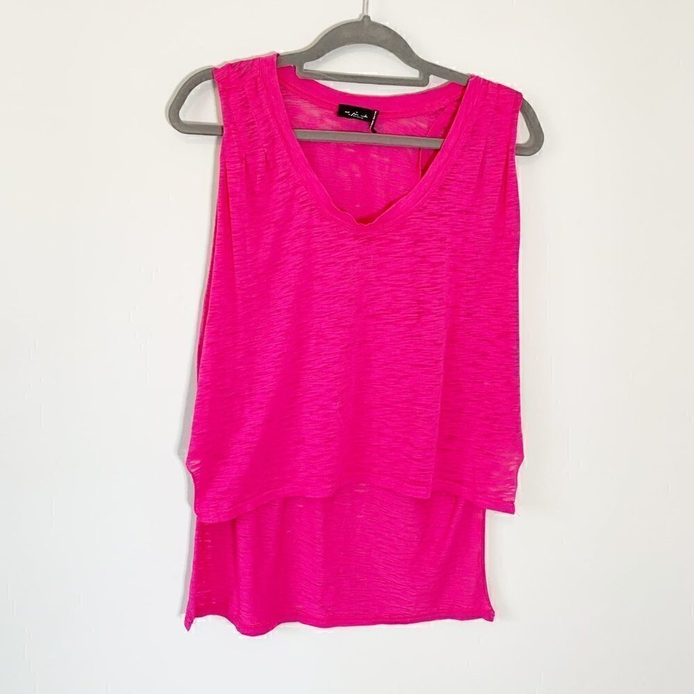 5/$25 Out From Under Urban Outfitters Hot Pink Layered High Low Tank Top Small